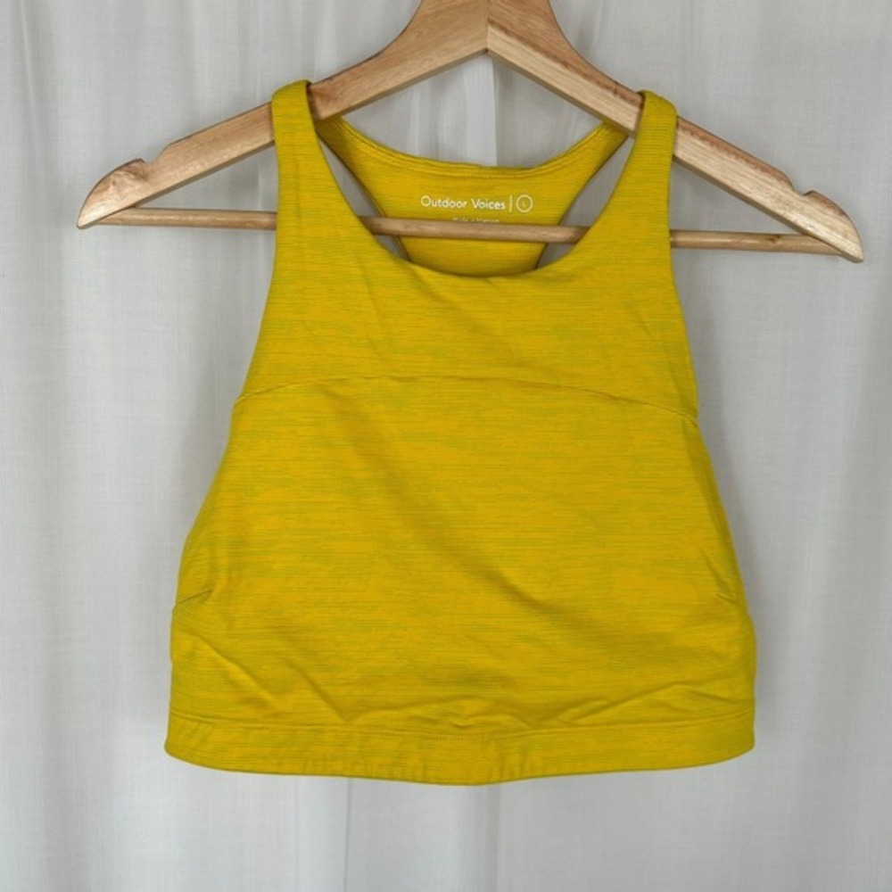 Outdoor Voices Move Free Crop Top Sports‎ Bra Size Large Yellow Athleisure